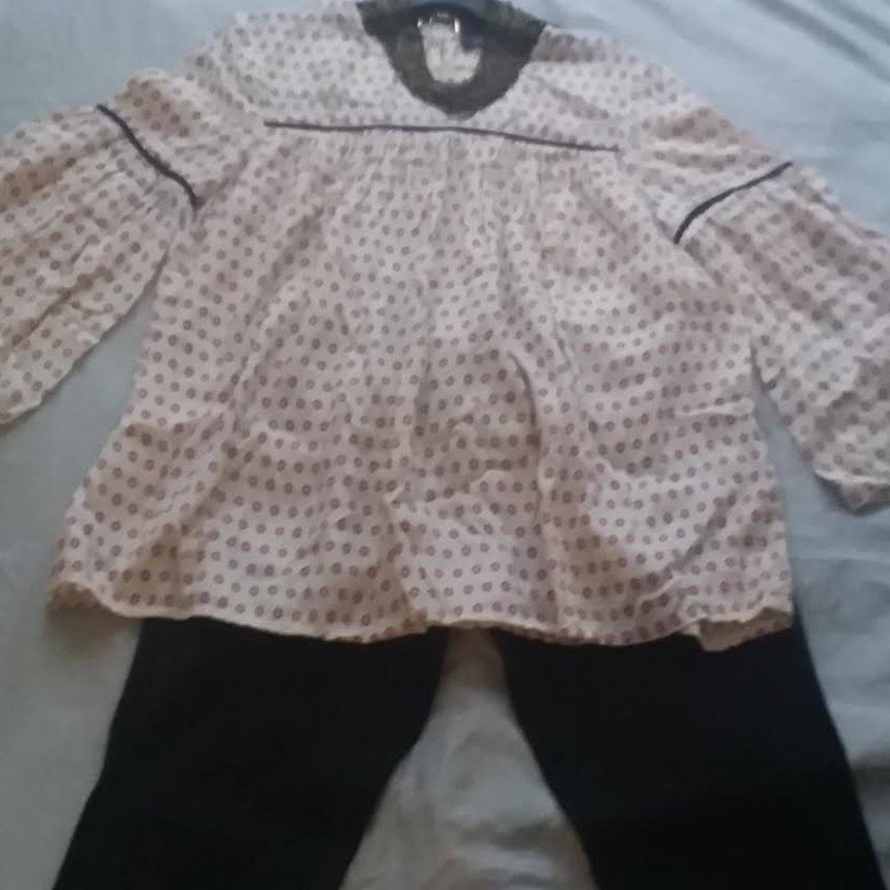 Silk bell sleeve boho French Connection blouse